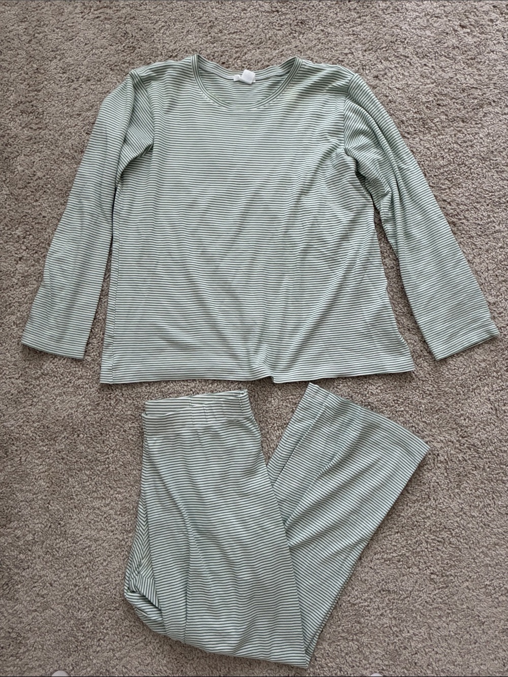 LAKE Long Sleeve Green Stripe Pajama Set